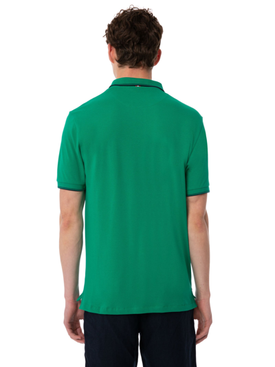 Shop Mc2 Saint Barth Green Polo With St. Barth Check Logo