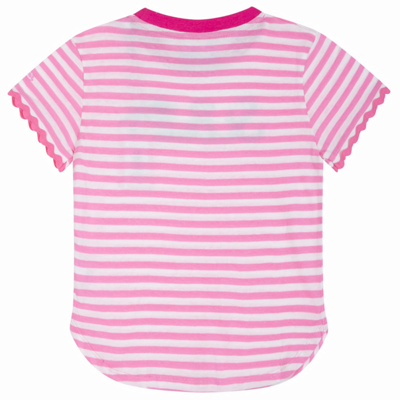 Shop Mc2 Saint Barth Girl T-shirt With Stripes And Embroidery In Pink