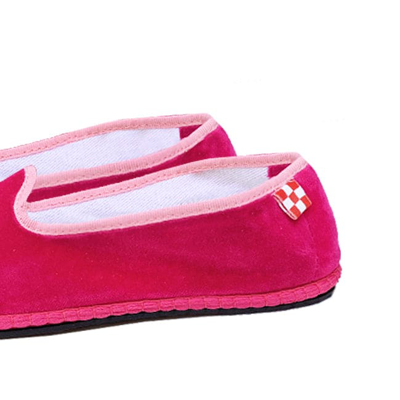 Shop Mc2 Saint Barth Fucsia Velvet Slippers Friulane In Pink