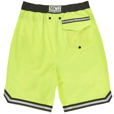 Mc2 Saint Barth Fluo Yellow Swim Shorts Surf Style In Yellow