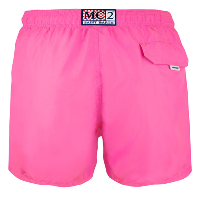 Shop Mc2 Saint Barth Fluo Pink Light Fabric Man Swim Shorts Pantone Special Edition