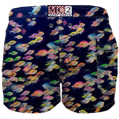 MC2 SAINT BARTH FISHES PRINT BOY SWIM TRUNK 