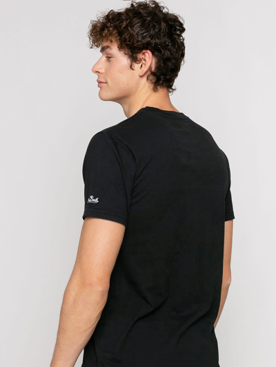 Mc2 Saint Barth Arnott Snoopy Cotton T-shirt In Black