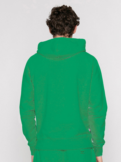 Shop Mc2 Saint Barth Cotton Hoodie With St. Barth Padel Team Print In Green