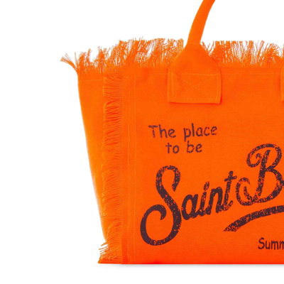 Mc2 Saint Barth Colette Fluo Orange Cotton Canvas Bag