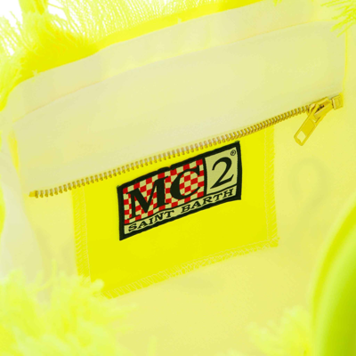 Shop Mc2 Saint Barth Colette Fluo Yellow Cotton Canvas Bag