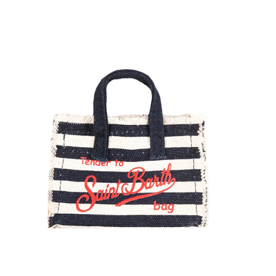 Mc2 Saint Barth Canvas Navy Blue Key Bag In Blue