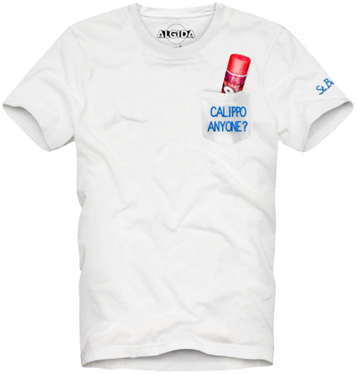 Shop Mc2 Saint Barth Cotton T-shirt With Calippo Anyone? Embroidery Algida® Special Edition In White
