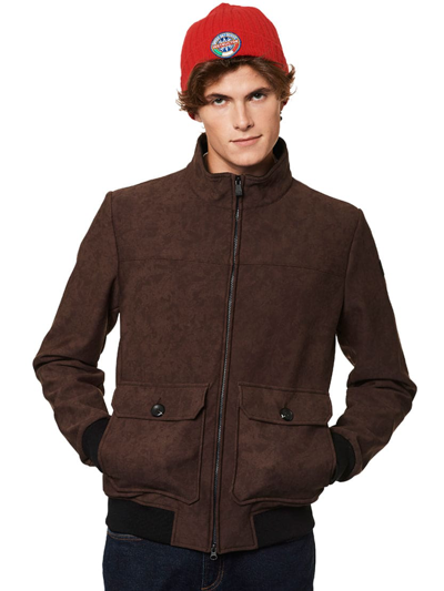 Shop Mc2 Saint Barth Man Brown Thermo Jacket