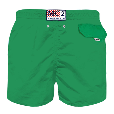 Shop Mc2 Saint Barth Boy Green Swim Shorts Pantone Special Edition