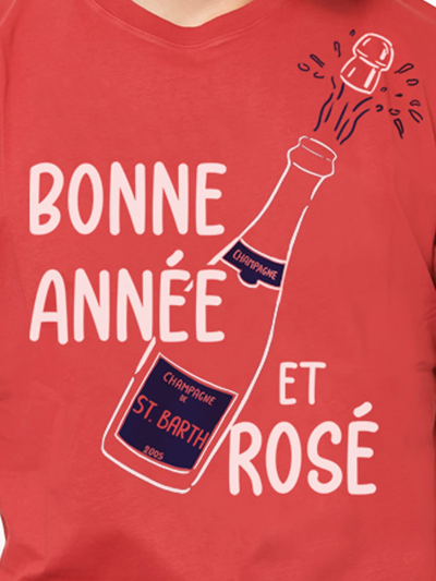 Mc2 Saint Barth Bonne Année Et Rosé Red T-shirt In Red