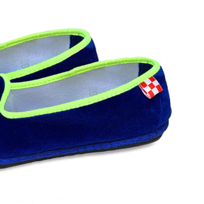 Mc2 Saint Barth Bluette Velvet Slippers Friulane In Blue