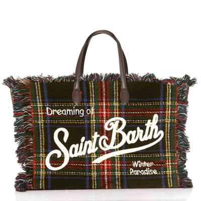 Mc2 Saint Barth Tartan Print Handbag In Blue