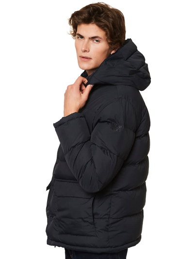 Shop Mc2 Saint Barth Blue Hooded Down Padded Jacket