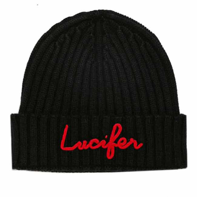 Mc2 Saint Barth Lucifer Wool Blend Beanie In Black