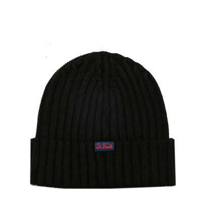 Mc2 Saint Barth Lucifer Wool Blend Beanie In Black
