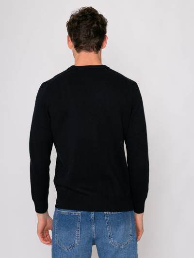 Mc2 Saint Barth Black Man Sweater Cortina Pirates Fluo Embroidery In Black