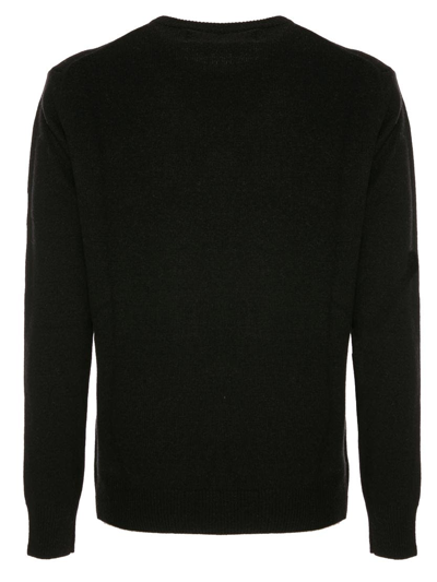Mc2 Saint Barth Black Man Sweater Cortina Pirates Fluo Embroidery In Black