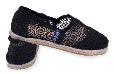 Mc2 Saint Barth Blue Macramè Espadrillas In Black