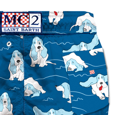 Mc2 Saint Barth Basset Hound Man Swim Shorts In Blue
