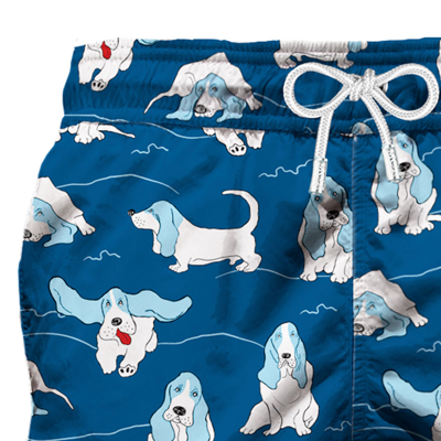 Mc2 Saint Barth Basset Hound Man Swim Shorts In Blue
