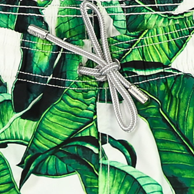 Mc2 Saint Barth Gustavia Leaf-print Swim Shorts In Green