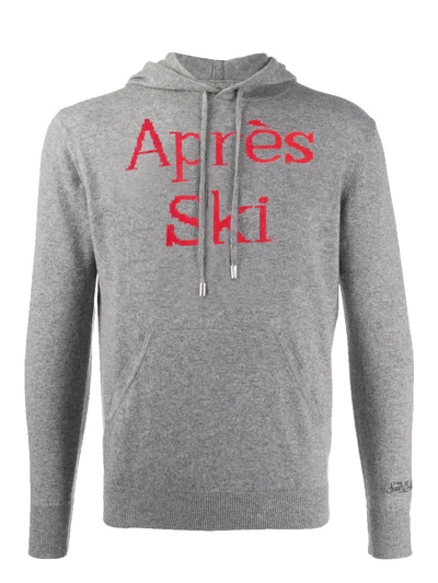 Mc2 Saint Barth Après Ski Blended Cashmere Hooded Sweater In Grey