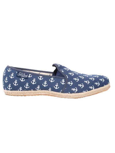 Shop Mc2 Saint Barth Anchor Canvas Shoes For Men In Blue