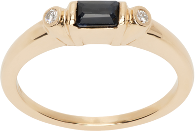 Shop Pearls Before Swine Gold Nevai Ring In 14k Yellow Gold/blac
