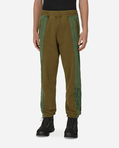 Shop Slam Jam Panel Sweatpants Green / Brown In Multicolor