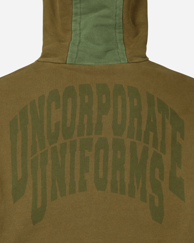 Slam Jam Panel Hooded Sweatshirt Green / Brown In Multicolor