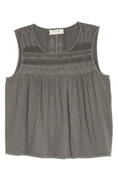 Shop Lucky Brand Lace Trim Tank In Washed Black