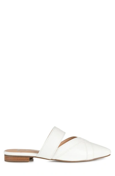 Journee Stasi Pointed Toe Mule In White