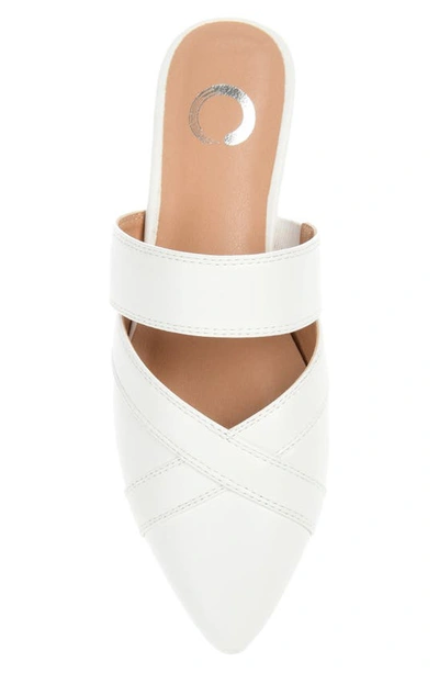 Journee Stasi Pointed Toe Mule In White