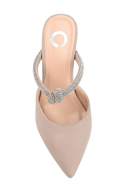 Journee Collection Lunna Crystal Embellished Pump In Blush