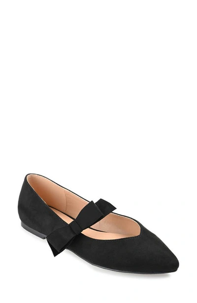 Shop Journee Collection Aizlynn Bow Flat In Black