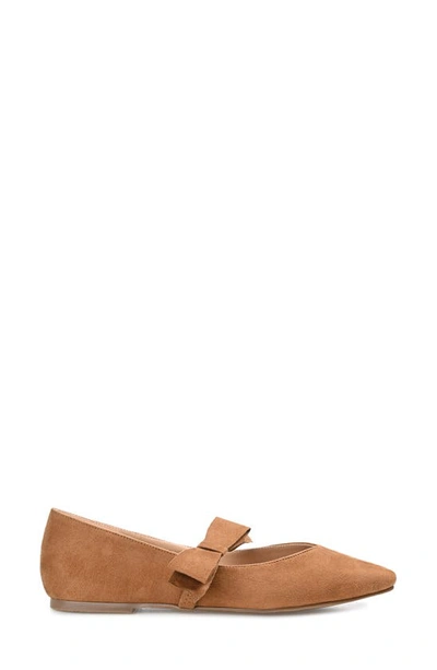 Shop Journee Collection Aizlynn Bow Flat In Tan