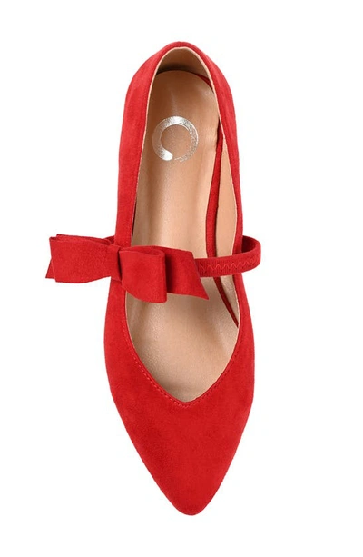 Shop Journee Collection Aizlynn Bow Flat In Red