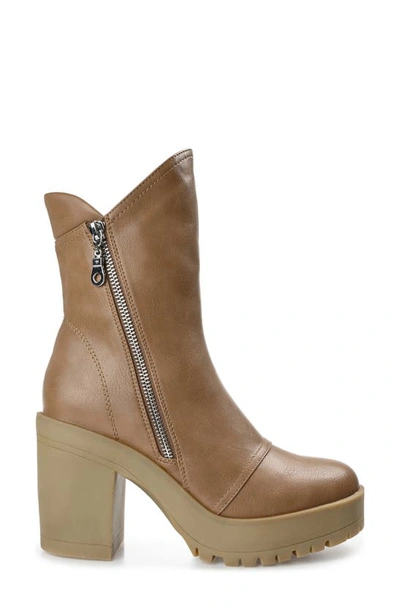 Shop Journee Collection Jaquie Lug Sole Bootie In Tan