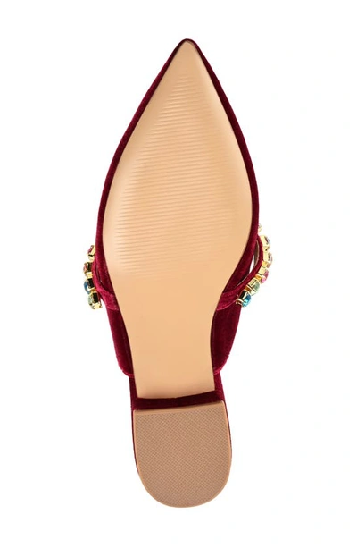 Shop Journee Collection Jewel Embellished Pointed Toe Mule In Berry