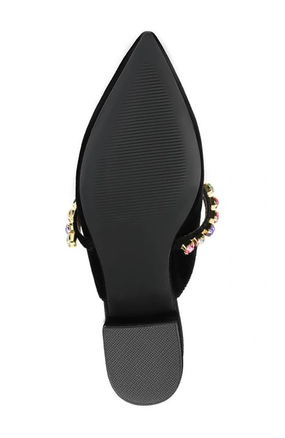 Shop Journee Collection Jewel Embellished Pointed Toe Mule In Black