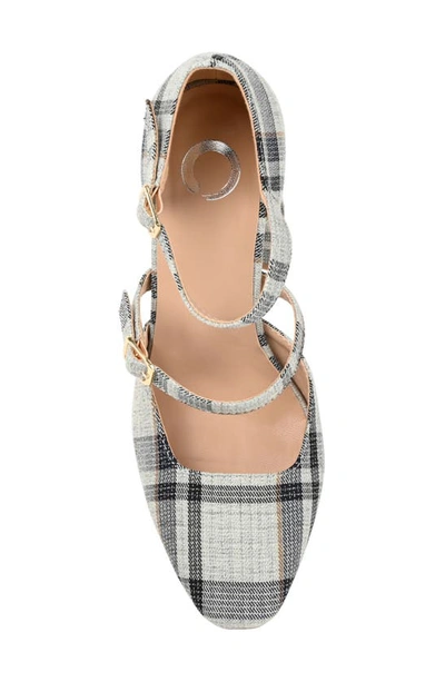 Journee Collection Womens Isadorah Mary Jane Mid Block Heel Square Toe Pumps In Plaid/ Black