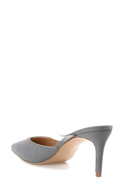 Journee Collection Women's Ollie Lucite Strap Heels Women's Shoes In Slate