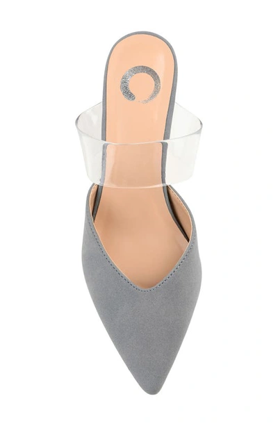 Journee Collection Women's Ollie Lucite Strap Heels Women's Shoes In Slate