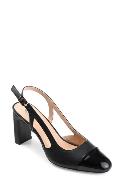 Journee Collection Women's Reignn Cap Toe Slingback Pumps In Black