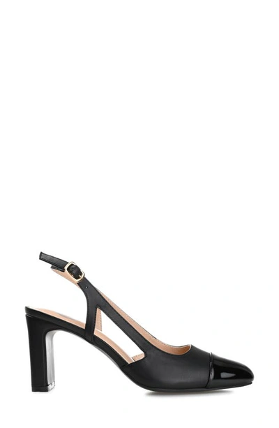 Journee Collection Women's Reignn Cap Toe Slingback Pumps In Black