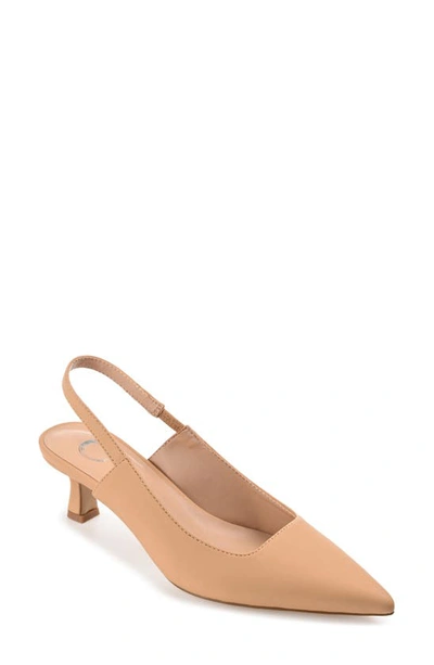 Shop Journee Collection Paulina Slingback Pump In Tan