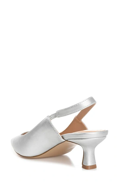 Journee Collection Women's Paulina Pointed Toe Slingback Pumps In Silver