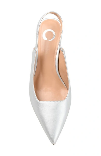 Journee Collection Women's Paulina Pointed Toe Slingback Pumps In Silver