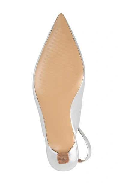 Journee Collection Women's Paulina Pointed Toe Slingback Pumps In Silver